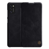 Nillkin QIN tok álló, bőr hatású (FLIP, oldalra nyíló, bankkártya tartó) FEKETE Samsung Galaxy A41 (SM-A415F)