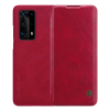 Nillkin QIN tok álló, bőr hatású (FLIP, oldalra nyíló, bankkártya tartó) PIROS Huawei P40 Pro+ 5G