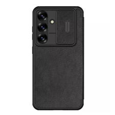 Nillkin Samsung Galaxy S25 tok - Nillkin Qin Pro bőrtok - fekete tok és táska