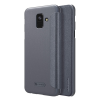 Nillkin SPARKLE műanyag telefonvédő (mikroszálas bőr hatású FLIP, oldalra nyíló) FEKETE Samsung Galaxy A6 (2018) SM-A600F