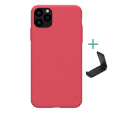 Nillkin Super Frosted Apple iPhone 11 Pro műanyag telefonvédő (gumírozott, érdes felület + asztali tartó) piros tok és táska