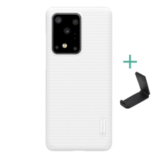 Nillkin SUPER FROSTED műanyag telefonvédő (gumírozott, érdes felület + asztali tartó) FEHÉR tok és táska