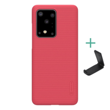 Nillkin SUPER FROSTED műanyag telefonvédő (gumírozott, érdes felület + asztali tartó) PIROS tok és táska