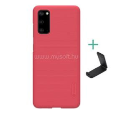 Nillkin SUPER FROSTED műanyag telefonvédő (gumírozott, érdes felület + asztali tartó) PIROS (GP-93458) tok és táska