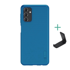 Nillkin SUPER FROSTED műanyag telefonvédő (gumírozott, érdes felület + asztali tartó) SÖTÉTKÉK tok és táska