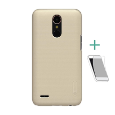 Nillkin SUPER FROSTED műanyag telefonvédő (gumírozott, érdes felület + képernyővédő fólia) ARANY tok és táska