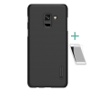 Nillkin SUPER FROSTED műanyag telefonvédő (gumírozott, érdes felület + képernyővédő fólia) FEKETE Samsung Galaxy A8 Plus (2018) SM-A730F