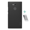 Nillkin SUPER FROSTED műanyag telefonvédő (gumírozott, érdes felület + képernyővédő fólia) FEKETE [Sony Xperia L2 (H4311)] (5996457764358)