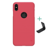 Nillkin SUPER FROSTED műanyag telefonvédő (gumírozott, érdes felület, logo kivágás + asztali tartó) PIROS [Apple iPhone XS Max 6.5] (5996457808786)
