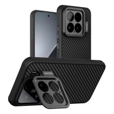 Nillkin Xiaomi 15 carboprop szilikon telefonvédő (ütésállóság, aramid bevonat, kitámasztó, karbon minta) fekete tok és táska