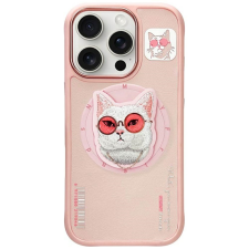 Nimmy Glasses Cool Cat MagSafe-kompatibilis tok iPhone 16 Pro - rózsaszín tok és táska
