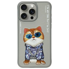 Nimmy Glasses Cool Cat tok iPhone 15 Pro - szürke tok és táska