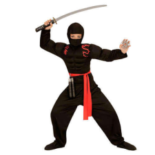  Ninja jelmez piros sárkány dísszel - 158 méret jelmez
