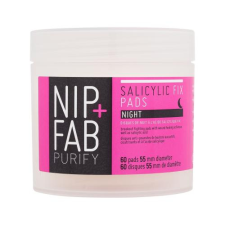 NIP+FAB Purify Salicylic Fix Night Pads sminkeltávolító nedves törlőkendők éjszakai arclemosó korongok 60 db nőknek tisztító- és takarítószer, higiénia