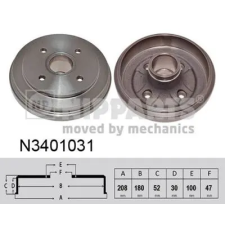 NIPPARTS fékdob N3401031 autóalkatrész
