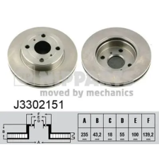 NIPPARTS féktárcsa J3302151 autóalkatrész
