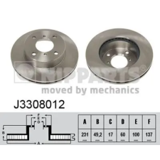 NIPPARTS féktárcsa J3308012 autóalkatrész