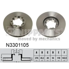 NIPPARTS féktárcsa N3301105 autóalkatrész
