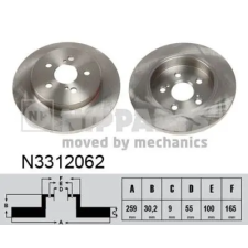 NIPPARTS féktárcsa N3312062 autóalkatrész