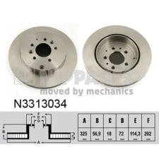 NIPPARTS féktárcsa N3313034 autóalkatrész