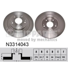 NIPPARTS féktárcsa N3314043 autóalkatrész