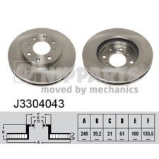 NIPPARTS féktárcsa Nipparts J3304043 féktárcsa