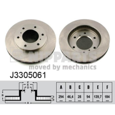 NIPPARTS féktárcsa Nipparts J3305061 féktárcsa