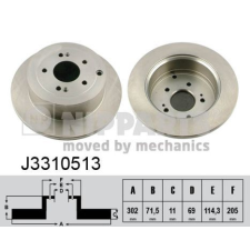 NIPPARTS féktárcsa Nipparts J3310513 féktárcsa