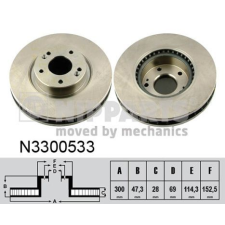 NIPPARTS féktárcsa Nipparts N3300533 féktárcsa