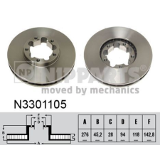 NIPPARTS féktárcsa Nipparts N3301105 féktárcsa