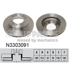 NIPPARTS féktárcsa Nipparts N3303091 féktárcsa