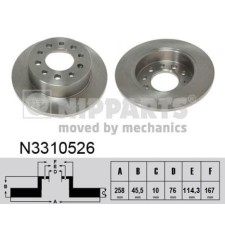 NIPPARTS féktárcsa Nipparts N3310526 féktárcsa