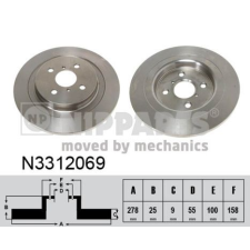 NIPPARTS féktárcsa Nipparts N3312069 féktárcsa