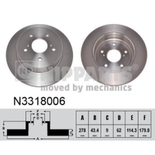 NIPPARTS féktárcsa Nipparts N3318006 féktárcsa