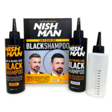 Nish Man Hair & Beard Care - Black Shampoo Kit (200ml+200ml) sampon