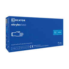  Nitrylex® basic dark blue púdermentes nitril vizsgálókesztyű - S, Nitril, 100
