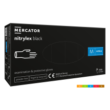  Nitrylex® black púdermentes nitril vizsgálókesztyű - M, Nitril, 100 védőkesztyű