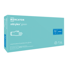 Nitrylex® green púdermentes nitril vizsgálókesztyű - S, Nitril, 100 védőkesztyű