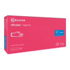  Nitrylex® magenta púdermentes nitril vizsgálókesztyű - S, Nitril, 100 védőkesztyű