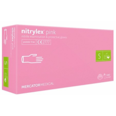  Nitrylex púdermentes nitril kesztyű S 100db/doboz PINK