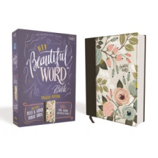  NIV, Beautiful Word Bible, Updated Edition, Peel/Stick Bible Tabs, Cloth over Board, Floral, Red Letter, Comfort Print – Zondervan idegen nyelvű könyv