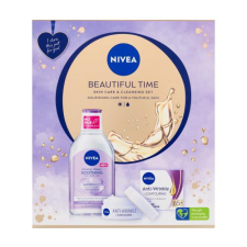 Nivea Beautiful Time ajándékcsomagok Anti-Wrinkle + Contouring SPF30 nappali arckrém 50 ml + Soothing Micellar Water micellás víz 400 ml nőknek kozmetikai ajándékcsomag