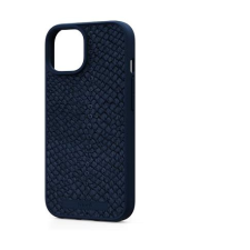Njord iPhone 15 Salmon Leather Magsafe Case Blue tok és táska