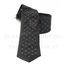  NM slim szövött nyakkendő - Fekete aprópöttyös nyakkendő