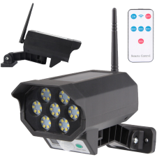 NNLED LED napelemes lámpa hamis kamera kültéri kerti mozgásérzékelő + távirányító kültéri világítás
