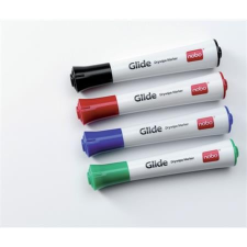 NOBO Tábla- és flipchart marker, 3 mm, kúpos, NOBO &quot;Glide&quot;, 4 különböző szín filctoll, marker