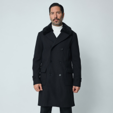  Nocturne Fekete Szövetkabát - Méret: S férfi kabát, dzseki