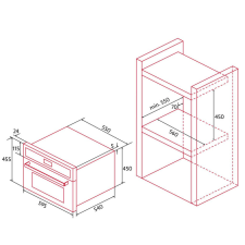Nodor - Beépíthető mikrohullámú sütő NorChef MW-4800 DB mikrohullámú sütő