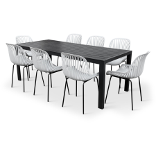 Noela szett VIKING XL/GABY szürke 1 asztal + 8 szék kerti bútor