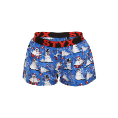  Női bő szárú boxeralsók Styx art sportos gumipánt karácsonyi hóemberek (T1751) M